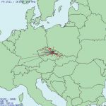 Mapa spojení OK1VOF - 144 MHz (10/11)