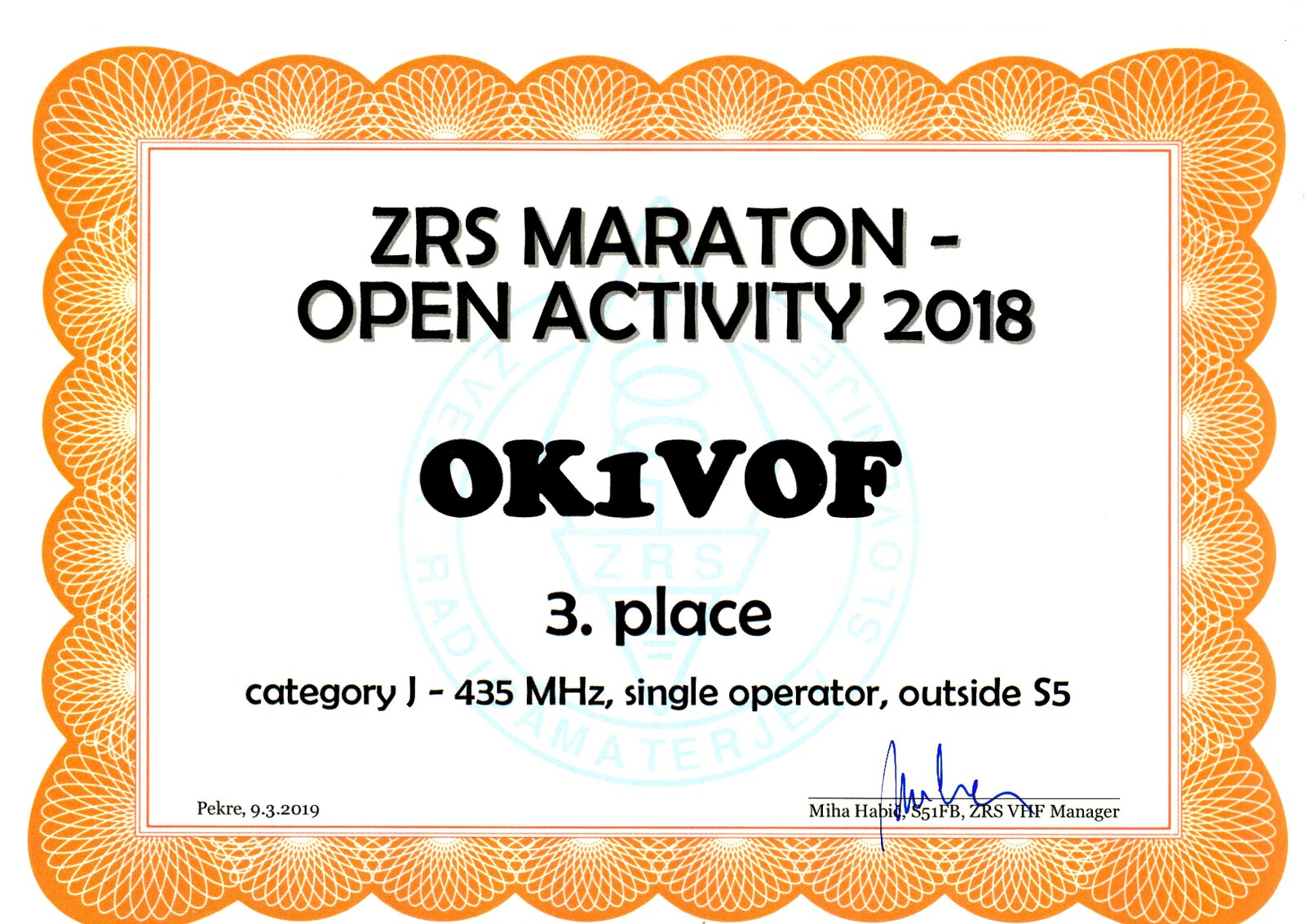 2018 ZRS Maraton OK1VOF 432 MHz