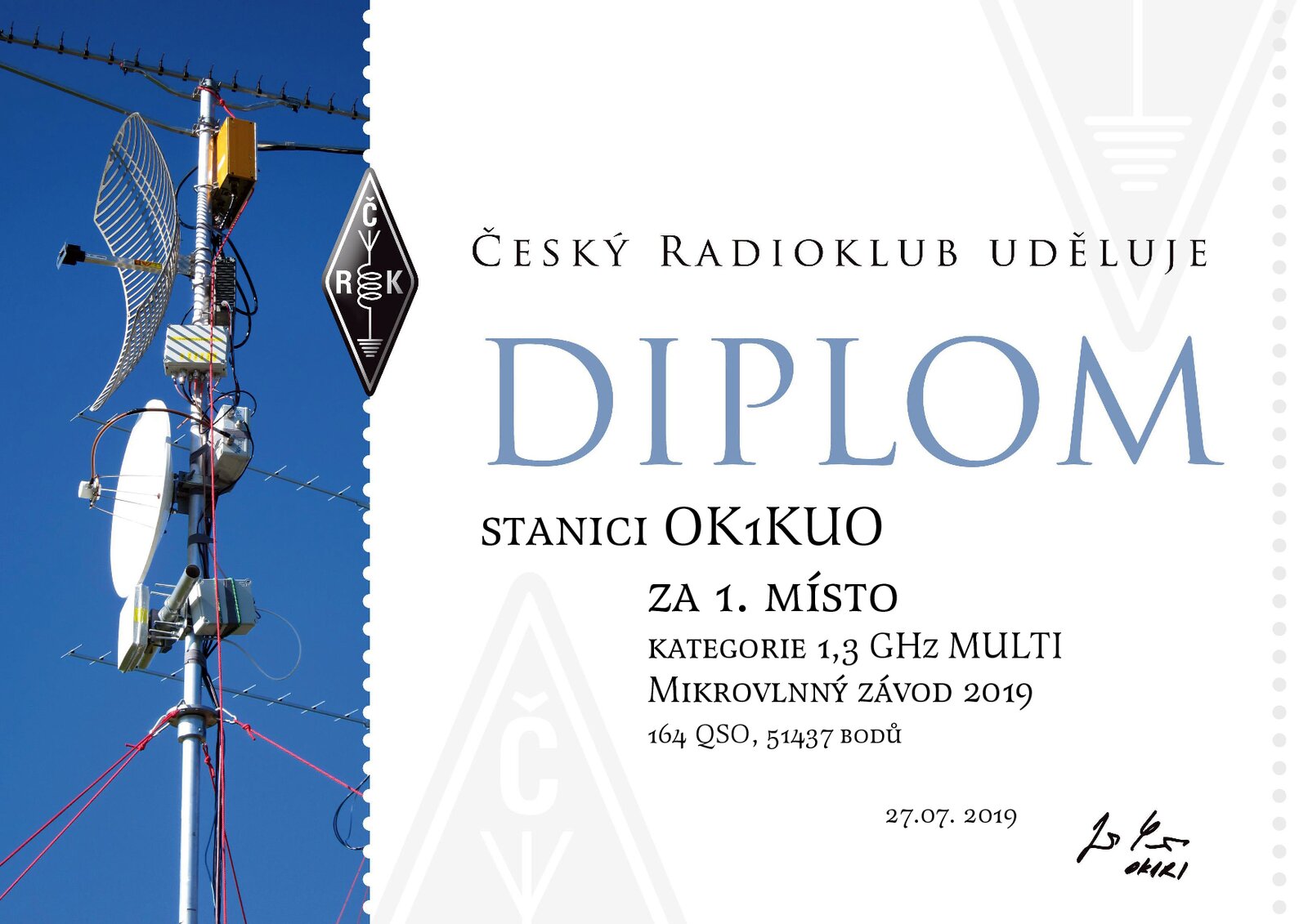 2019 MW 1.3 GHz 1. misto