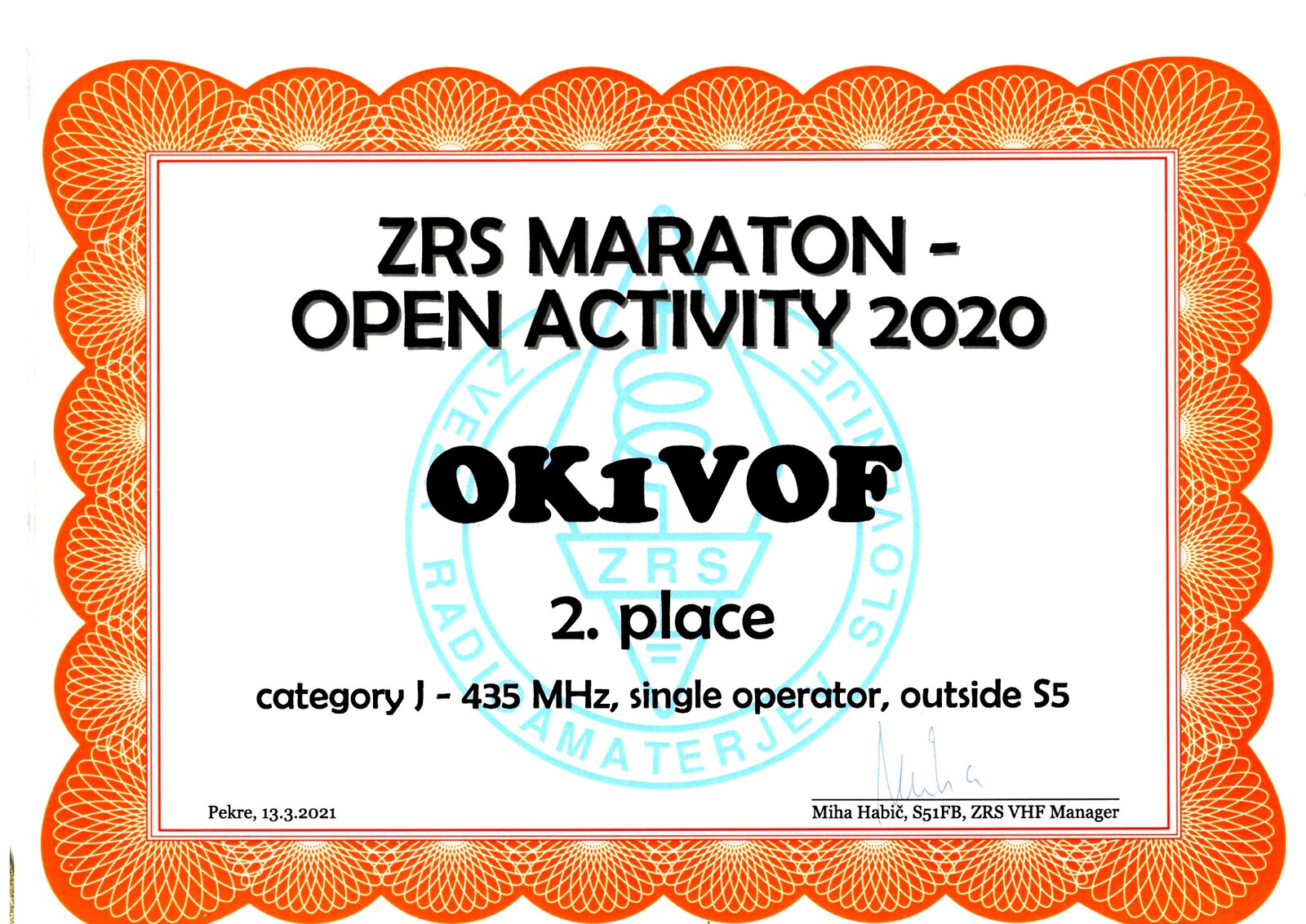 2020 ZRS Maraton 432 MHz
