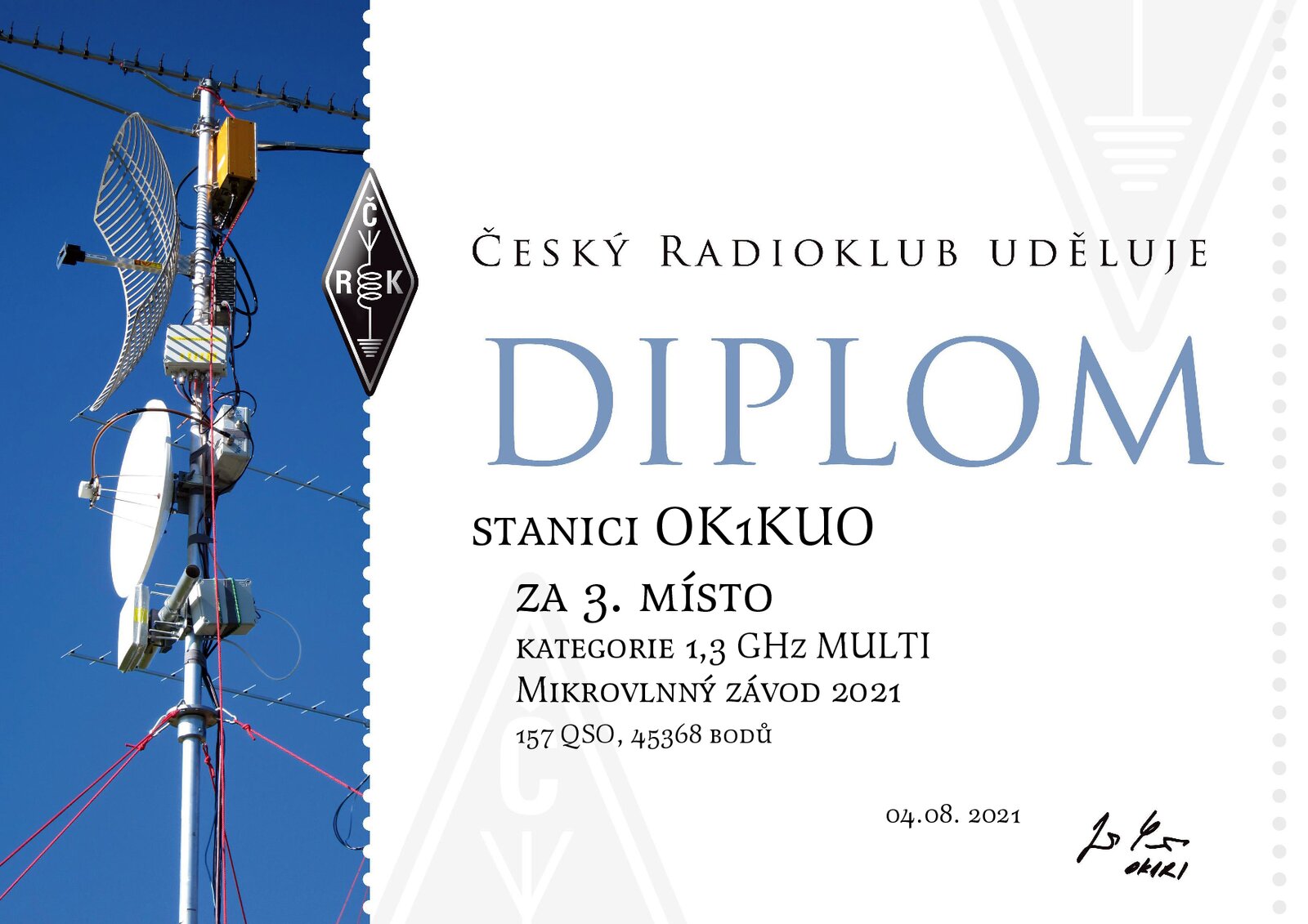 2021 Mikrovlny 1.3 GHz 3. misto